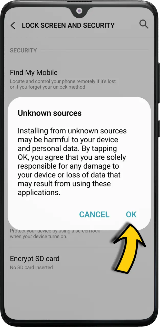 Open your mobile device settings and allow Melbet app installation.